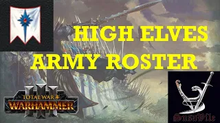 Total War: Warhammer 3 High Elves army roster before/after research/XP/redline skills, 3.1