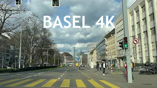 Basel Switzerland 🇨🇭 4K - Driving Downtown