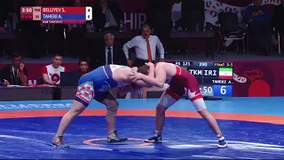 BRONZE FS - 125 kg: S. BELLIYEV (TKM) v. A. TAHERI (IRI)