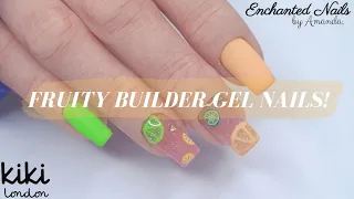 How To Apply Builder Gel In A Bottle | Fruit Nails using Kiki London Easy Build Up Gel |