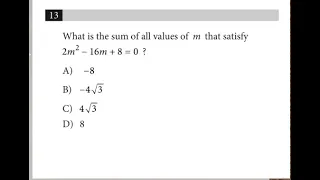 What is the sum of all values of m that satisfy? (SAT Math Trick)