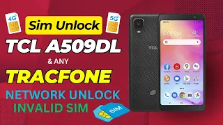 How to Free Sim unlock on A509DL TCL Mobile |How to Unlock Tracfone Carrier SIM for Free