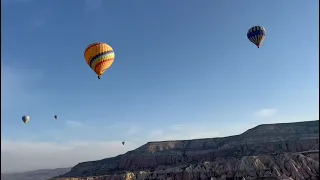 Descending on a hot air balloon in Cappadocia…is a bit scary!