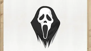 Comment dessiner GHOSTFACE etape par etape, facilement (Comment dessiner HALLOWEEN)