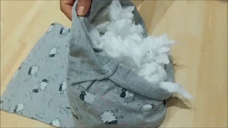 DIY baby comfort pillow from old pyjamas -  zero waste project