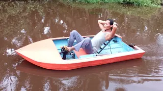 DIY low budget pedal boat part 2 (test run)
