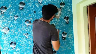 3D Bubbles Wall Painting || Wall Spray Design