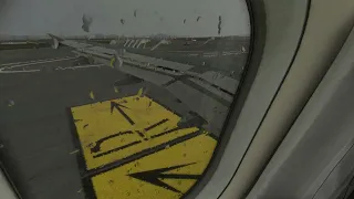 Fenix Iberia Expr A320 with Hotfix (sound) Wingview Take Off Naples, Italy (LIRN) 24 Rain on Windows