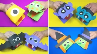 Halloween Crafts for Kids | Halloween Paper Hand Puppets