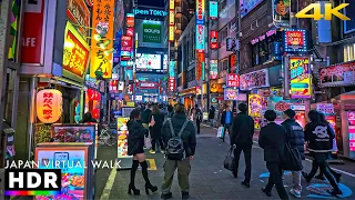 Tokyo Japan - Shinjuku evening walk • 4K HDR