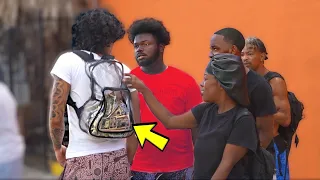 Carrying $10,000 In a Clear Backpack In The Hood Prank!!!