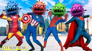 Power Superheroes X-Shot Nerf Guns Fight Against Criminal Group Wrong Head & Virus + More Stories