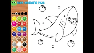 Comment dessiner la famille de bébé requin 🦈 | Pour Enfant | Dessin pour les petits enfants