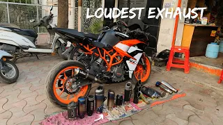 Trying Loudest Exhaust on KTM RC 390 | Loudest Exhaust 🔥