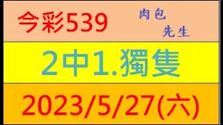 今彩539 『2中1.獨隻』【2023年5月27日(六)】肉包先生