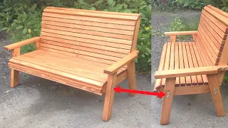 ✅ Outdoor bench with back | Easy DIY