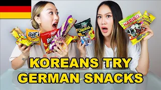 KOREAN SISTERS TRY GERMAN SNACKS FOR THE FIRST TIME!