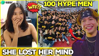 I Hired 100 HYPE MEN On OMEGLE | AZAR | OME TV | She Was Extremely Surprised!