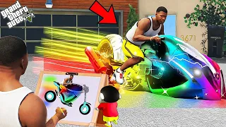 GTA 5 : Franklin Find Biggest And Super God Car While Drawing | Franklin Draw Comes Life GAT5 Telugu