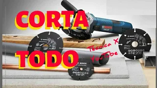 DISCO BOSCH MULTIMATERIAL🔴PARA CORTAR MADERA  CON AMOLADORA, ESMERIL O RADIAL✔TÉCNICA X