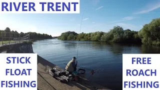 FREE STICK FLOAT FISHING - Urban Deep Water - River Trent - Roach Fishing Aug 2022 - Railway Bridge