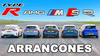 Nuevo Civic Type R vs M135i vs A35 vs S3 vs Golf R:  ARRANCONES