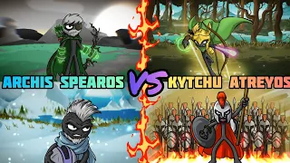 STICK WAR 3 NEW UPDATE! ARCHIS AND SPEAROS VS KYTCHU AND ATREYOS! OLD GENERALS VS NEW GENERALS!