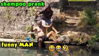 shampoo prank || all new MAN 😂 try not to laugh funny