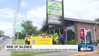 ‘Silent Ride’ takes place in Goshen honoring cyclists hit by distracted drivers