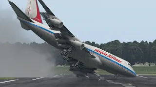 Boeing 747 Crashes When Landing Into Stormy Hurricane | X-Plane 11