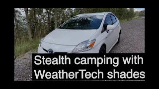 Prius stealth camping nightly set up with WeatherTech shades/covers review