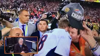 mike francesa mad that peyton manning kissed papa john first after super bowl win