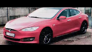 3M WrapFIlm SP242 - Satin Gold Dust Black on Tesla