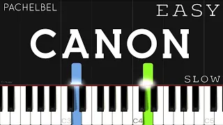 Pachelbel - Canon | EASY SLOW Piano Tutorial