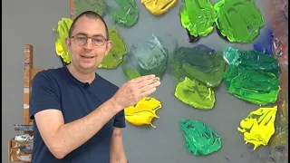 Mixing green with acrylics. Color mixing for beginners