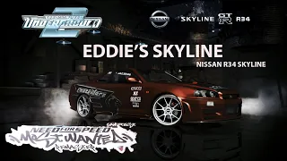NEED FOR SPEED MOST WANTED - EDDIES SKYLINE R34 CUSTOMIZATION GAMEPLAY(NFS MOST WANTED 2005 R34)