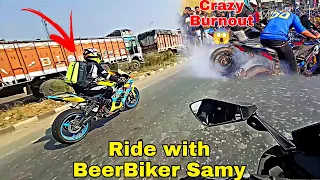 Ride with @BeerBikerSamy ❤️ | | Burnout Gone Wrong 😱