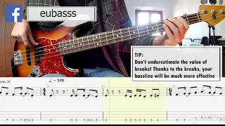 Lionel Richie - All Night Long BASS COVER + PLAY ALONG TAB + SCORE