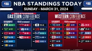 NBA STANDINGS TODAY as of MARCH 31, 2024 | GAME RESULT