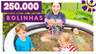 250.000 MIL BOLINHAS DE GEL NA PISCINA COM A VICTORIA, HENRIQUE E CHARLIE - FLÁVIA CALINA