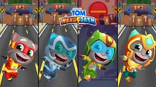 Talking Tom Hero Dash Super Tom VS Power Plant Tom VS Ice bolt Tom VS Gold Flash Tom Gameplay