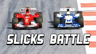 Williams F1 2004 SLICKS TYRES vs Ferrari F1 2004 SLICKS TYRES   Spa Francorchamps