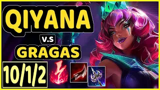 MINERVA (QIYANA) vs GRAGAS - 10/1/2 KDA JUNGLE CHALLENGER GAMEPLAY - BR