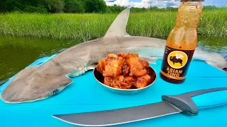 Fresh Shark Wings on the Boat! Catch Cook Camp at the Coast!