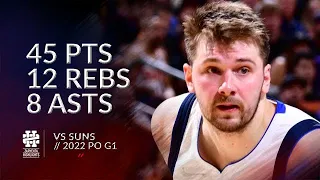 Luka Doncic 45 pts 12 rebs 8 asts vs Suns 2022 PO G1