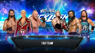 WWE 2K23 Team Cody Rhodes vs Team Roman Reigns Tag Team Elimination Match.