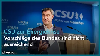 Pressekonferenz CSU nach Vorstandssitzung mit Markus Söder und Generalsekretär Martin Huber