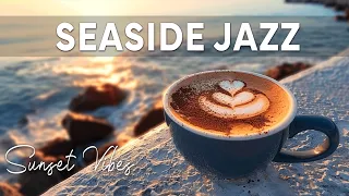 🌊☕ Sunset Seaside Coffee Ambience with Smooth Cafe Bossa Nova Jazz to Work, Study & Relax