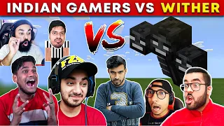 Indian Gamers VS Wither In Minecraft!  |Beastboyshub,Hitesh ks,Techno Gamerz,Thunderboi|