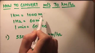 HOW TO CONVERT M/S TO KM/HR (meters per sec to kilometers per hour)